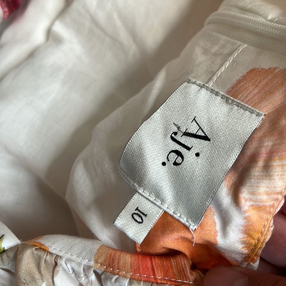 Aje Dassia Puff Sleeve Cotton Minidress In Desert Rose, SIZE 10 US. 0717 - Picture 8 of 8